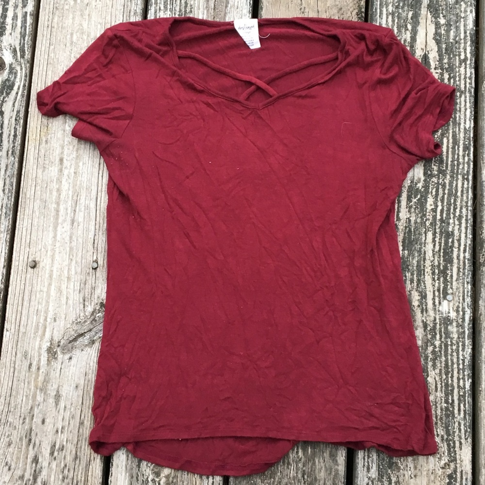 maroon shirt, from tillys